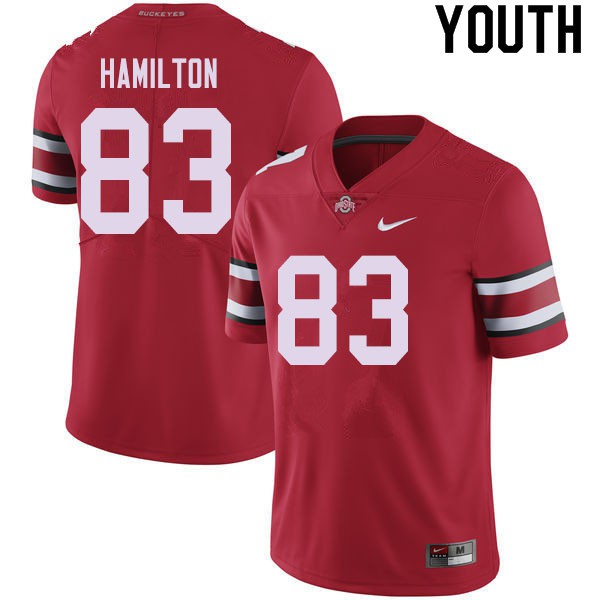Ohio State Buckeyes #83 Cormontae Hamilton Youth Stitch Jersey Red